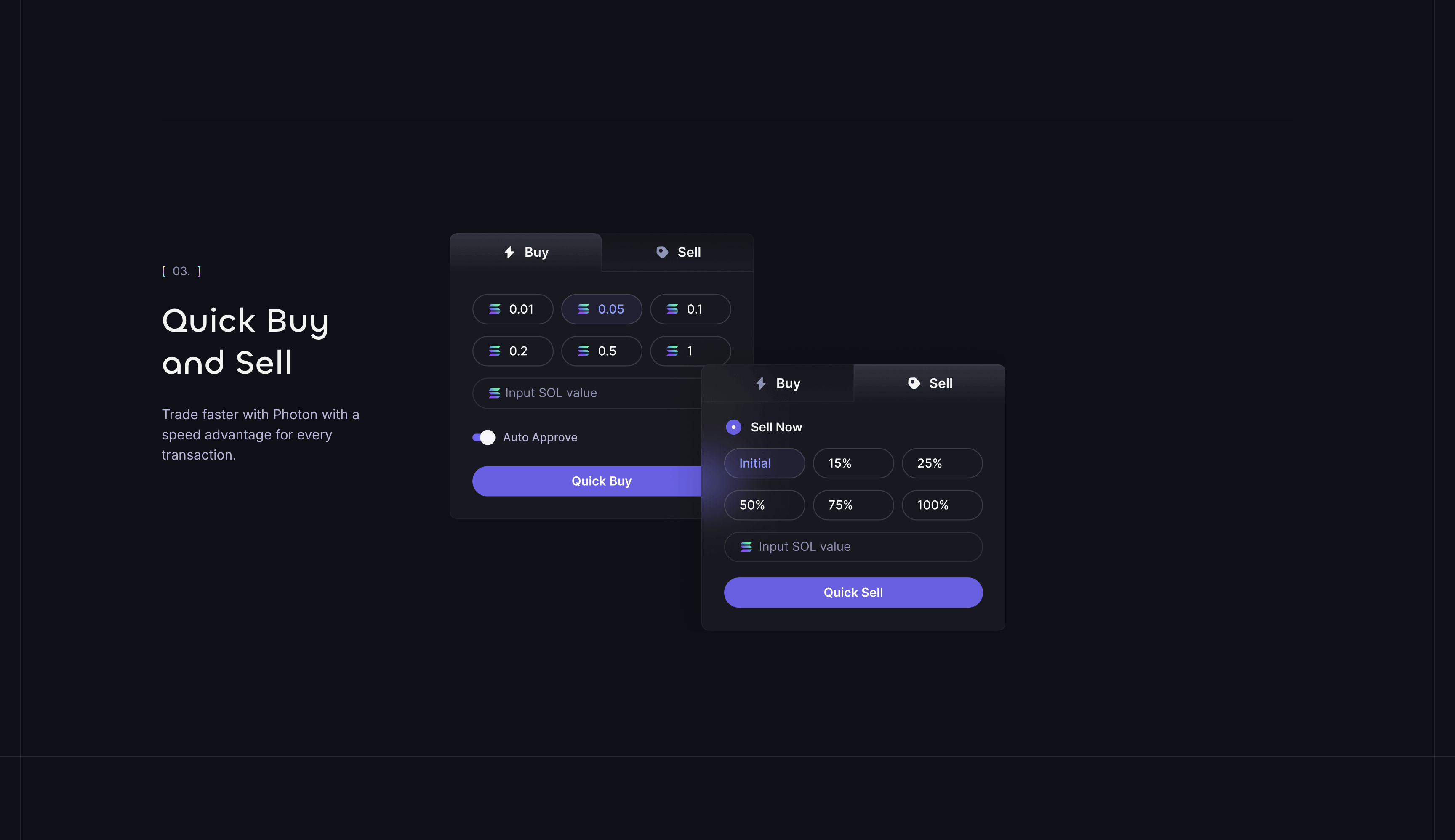 Quick Buy/Sell Interface
